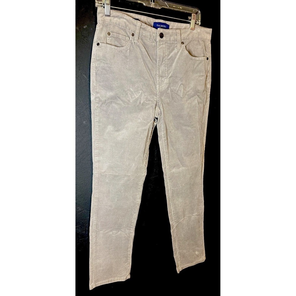 Talbots Women's Corduroy Pants 6P Gray High Rise Straight Leg Petite Stretch